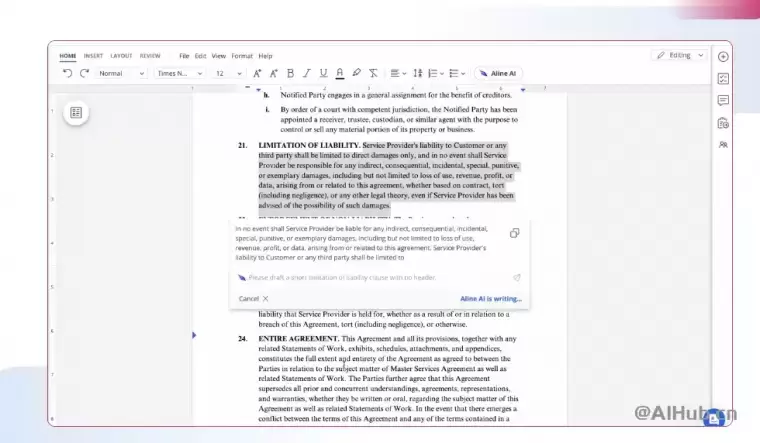 Aline AI-GPT4驱动的智能法律文档插图1 Aline AI-GPT4驱动的智能法律文档