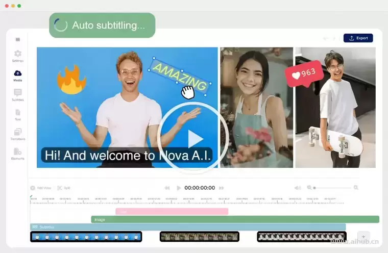 Nova A.I. – 强大的在线视频编辑软件插图