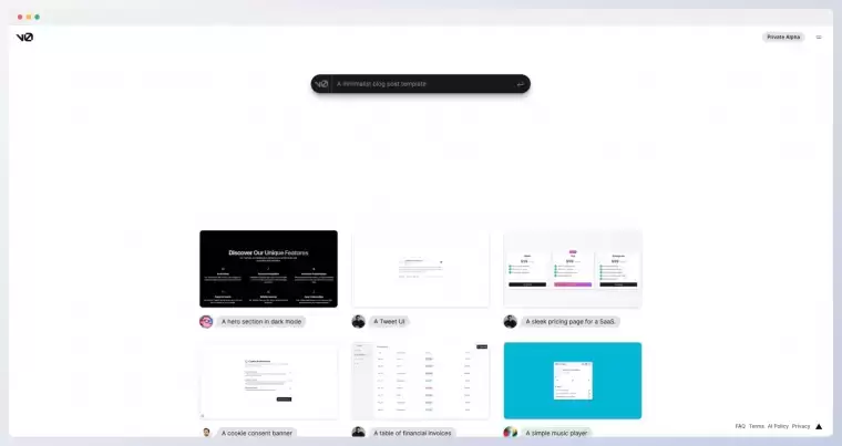v0.dev-Vercel Labs发布的网站界面生成器插图 v0.dev-Vercel Labs发布的网站界面生成器插图