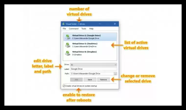 [WIN]Visual Subst (将文件夹挂载为虚拟驱动器) 5.5 Multilingual插图